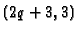 $ (2q+3, 3)$